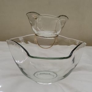 VINTAGE Serving Set, Chip And Dip Bowl, Two Piece Set.